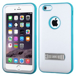 Funda Protector  Iphone 6 Plus Blanco Aqua con Pie Antiderrapante